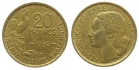 Frankreich 20 Francs AlBr G.Guiraud, B, Gad. 865 -