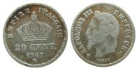 Frankreich 20 Centimes Ag Napoleon III, BB (Strasburg) -