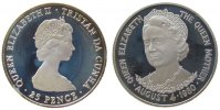Tristan da Kunta 25 Pence KN 80.Geburtstag Königin Mutter, angelaufen -