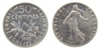 Frankreich 50 Centimes Ag Semeuse -