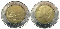 Italien 500 Lire Bi-Met . -