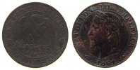 Frankreich 2 Centimes Br Napoleon III, BB (Strasbourg), etwas korrodiert -