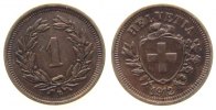 Schweiz 1 Rappen Br HMZ 1215, feine Kratzer -