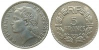 Frankreich 5 Francs Ni Lavrillier, Gad.760 -