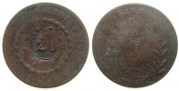 Brasilien 20 Reis Ku Pedro II, Gegenstempel auf 1827 R -