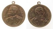 vor 1914 tragbare Medaille Bronze Friedrich und Wilhelm II, ca. 24 MM -