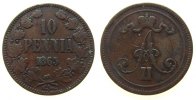 Finnland 10 Pennia Ku Alexander II. von Rußland (1855-1881) -