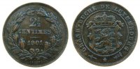 Luxemburg 2 1/2 Centimes Br Adolphe, Schön 1, Barth -