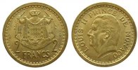 Monaco 2 Francs AlBr Louis II, etwas fleckig -
