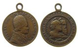 Vatikan tragbare Medaille Bronze Pius IX (1846-1878), auf die 1800 Jahrfeier des Märtyrertodes von Petrus und Paulus, Büste mit Tiare nach rechts / Büsten -