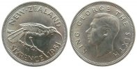 Neuseeland 6 Pence KN Lappenhopf, Schön 23 -