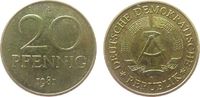 DDR 20 Pfennig Messing A, Berlin, Export, etwas fleckig -