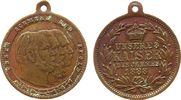 vor 1914 tragbare Medaille Bronze Dreikaiserjahr, Büsten Wilhelm I - Friedrich III und Wilhelm II nach rechts / Mehrzeiler, ca. 22 MM -