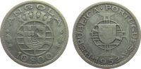 Angola 10 Escudos 1952 Ag unter Portugal fast ss 66.94 元 含税 ＋  230.10 元 运费