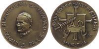 Vatikan Medaille Bronze Johannes Paul II (1978-2005) - auf seinen Besuch in der BRD, Büste halblinks / Alpha und Omega, Signatur: HGB, ca. 40 MM -