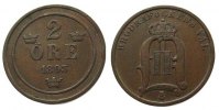 Schweden 2 Öre Br Oscar II -