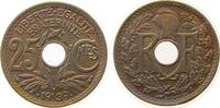 Frankreich 25 Centimes NiBr .1939., 1,35 mm, Patina, winziger Randfehler -