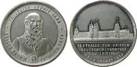 Sport Medaille Zinn Leipzig - aus das 3. Deutsche Turnfest, Brustbild von Jahn halbrechts / Festhalle, ca. 51,5 MM, Randstoß -