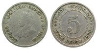 Straits Settlements 5 Cents KN Georg V -
