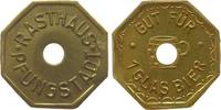 Jetons & Notgeld Biermarke Messing Pfungstadt Rasthaus - gut für 1 Glas Bier, ca. 21 MM -