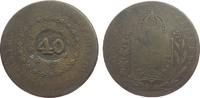 Brasilien 40 Reis Ku Pedro II, Gegenstempel auf 80 Reis 1830 R -