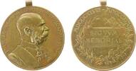Franz Josef I (1848-1916) tragbare Medaille Bronze Franz Joseph I (1848-1916) - auf sein 50jähriges Regierungsjubiläum, Brustbild nach rechts / SIGNUM MEMORIAE, ca. 34,5 MM -