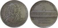 Städte Medaille Silber Ansbach - Jubiläum des Karl-Alexander-Gymnasiums, die Büsten Karl Wilhelms und Alexanders nach rechts / Gebäudeansicht vo -
