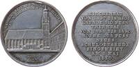 Städte Medaille Silber Nördlingen - auf die Einweihung des neuen Schulgebäudes, Ansicht der St.-Georgs-Kirche und dem Schulgebäude / Mehrzeiler, -