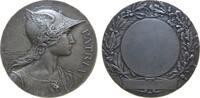 Frankreich Prämienmedaille Bronze versilbert Patria, behelmter Kopf der Marianne nach rechts / leeres Gravurfeld im Lorbeerkranz, v. Rivet, ca. 50 MM, Rand -