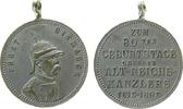 Bismarck tragbare Medaille Bronze versilbert Bismarck (1815-1898) - auf seinen 80. Geburtstag, Büste mit Pickelhaube nach rechts / Mehrzeiler, ca. 26 MM, Ö -