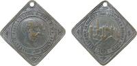 vor 1914 tragbare Klippe Bronze versilbert Albert König von Sachsen (1873-1902) - zur Erinnerung an die 800 jährige Jubelfeier des Hauses Wettin, die Büs -