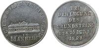Städte Jeton Silber Mannheim - auf die Grundsteinlegung der Schule der vereinigten evangelischen Gemeinde, Gebäude / Schrift, ca. 20 MM, ca. -