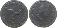 Man 1/2 Penny Ku Georg III, Riffelrand, diagonally milled edge, kleiner Randstoß -