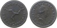 Man 1/2 Penny Ku Georg III, Riffelrand, diagonally milled edge, kleiner Randfehler -