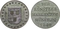 München Jeton Bronze versilbert München - auf den Künstler-Maskenzug, Wappen / Schrift, ca. 14 MM -