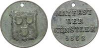 München Jeton Bronze versilbert München - Mayfest der Künstler, Bayern, Wappen / Schrift, ca. 17 MM, oben gelocht -