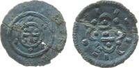 Ungarn Denar Ag Kolomon (1095-1116), ca. 0,13 Gramm, geknickt, kleines Loch, geklebt -