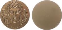 Frankreich Medaille Bronze Republique Francaise, belorbeerte weibliche Büste von vorn, einseitig, v. Revol, ca. 51 MM -