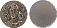 Frankreich Medaille Bronze Republique Francaise, weibliche Büste mit Kopftuch von vorn, einseitig, ca. 50,5 MM, feiner Kratzer auf der Rückseite -