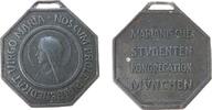 München tragbare Medaille Zinn (?) München - auf die Marianische Studenten-Kongregation, Brustbild Marias nach links / Mehrzeiler, v. Poellath, ca. 33 MM -