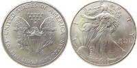 USA 1 Dollar Ag Walking Liberty, etwas fleckige Patina -