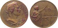 Schiller Medaille Bronze Schiller Friedrich (1759-1805), Dichter - Schillermuseum in Weimar, Büste über Lorbeerzweig nach rechts / weibliche Gesta -