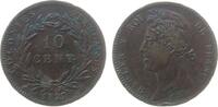 Französische Kolonien 10 Centimes Br Charles X, für Martinique u. Guadeloupe, H, VG 2645, kleine Randfehler -