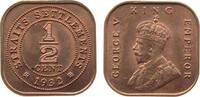 Straits Settlements 1/2 Cent Br Georg V, Flecken -