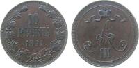 Finnland 10 Pennia Ku Alexander III. von Rußland -