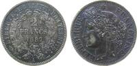 Frankreich 2 Francs Ag Ceres, A (Paris), hübsche Patina -