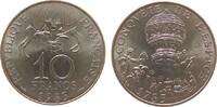 Frankreich 10 Francs NiMs Montgolfier, Heißluftballon, Schön 245 -
