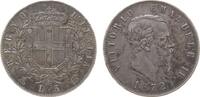 Italien 5 Lire Ag Emanuel II, M (Mailand), Gigante 44, Randstoß -