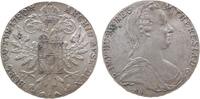 Österreich Taler Ag Maria Theresia (1740-1780), S.F. Günzburg, Diadem 8 Perlen, Brosche oval, Federn: 1-2-1, spätere Prägung 1936-61 -