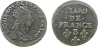 Frankreich 1 Liard Ku Louis XIV, B (Rouen) -